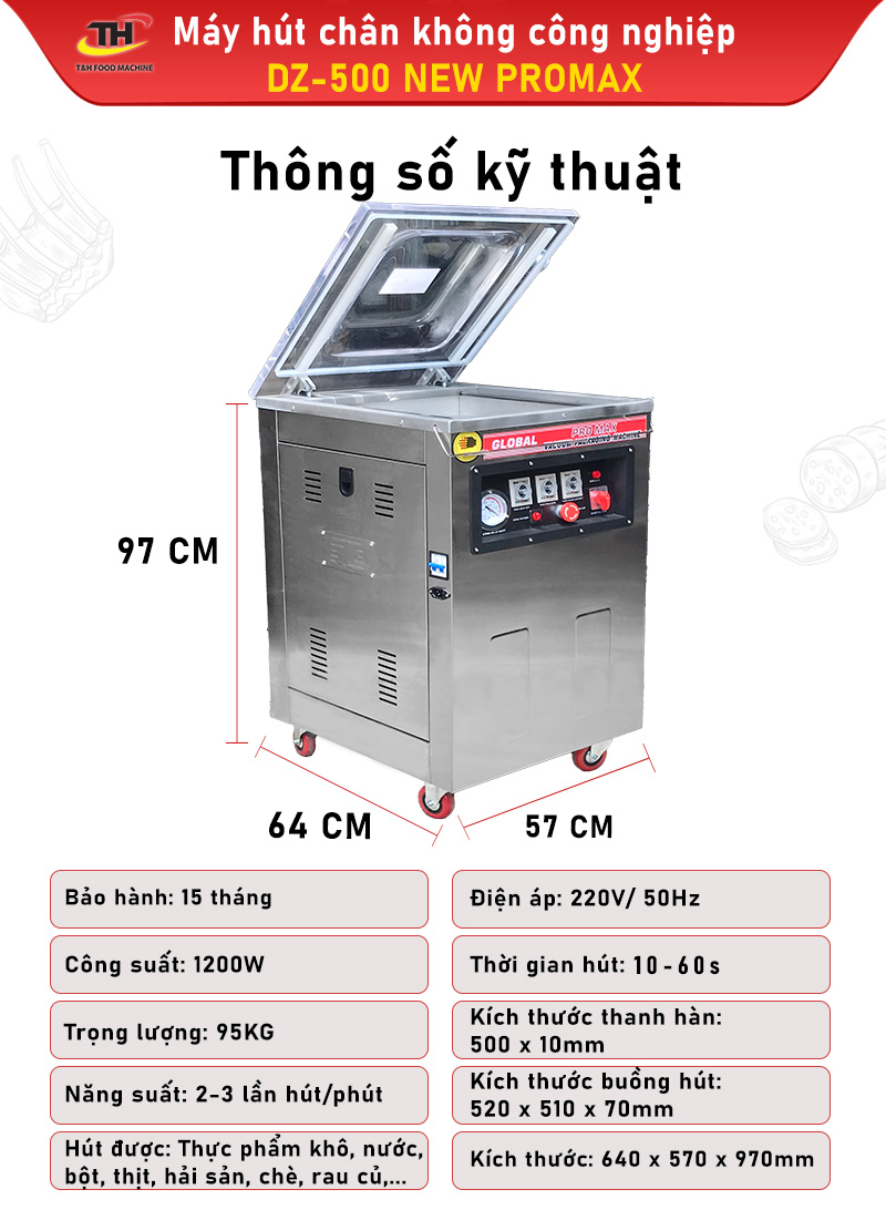 Máy hút chân không DZ500 New Promax